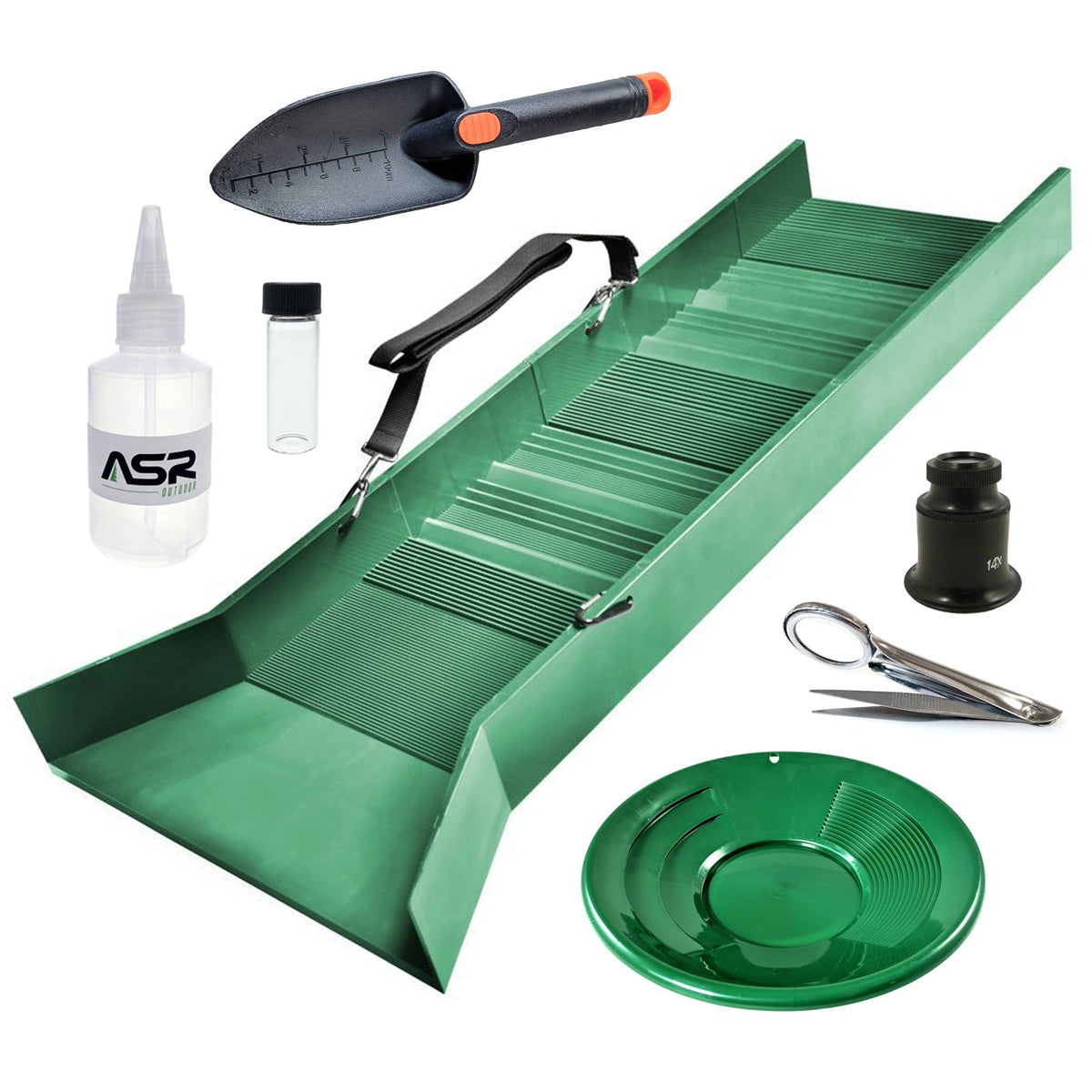 Beginner Sluice Box Gold Panning Kit, 7pc | ASR Outdoor